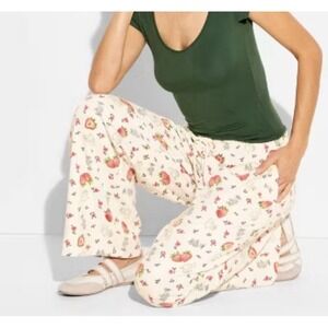 Women's Winnie The Pooh Wide Leg Graphic Pants Size Medium